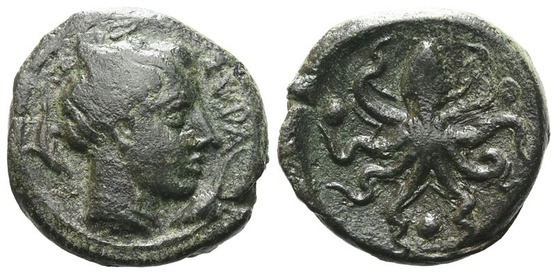 Sicily, Syracuse, C. 435-415 Bc. Æ Tetras (17 MM, 3.87 G).