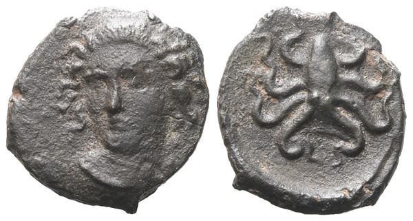 Sicily, Syracuse, c. 415-405 BC. Æ Tetras (14 mm, 1.67 g).