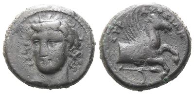 Sicily, Syracuse, 344-317 Bc. Æ Hemilitron (15 MM, 3.53 G).
