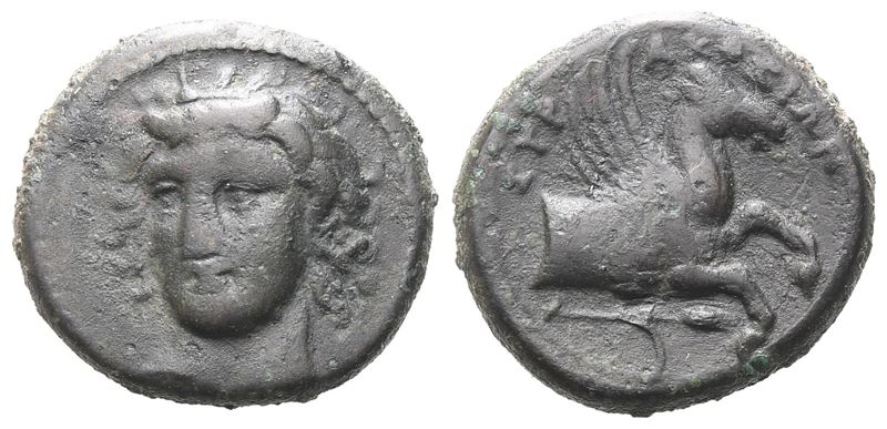 Sicily, Syracuse, 344-317 Bc. Æ Hemilitron (15 MM, 3.53 G).