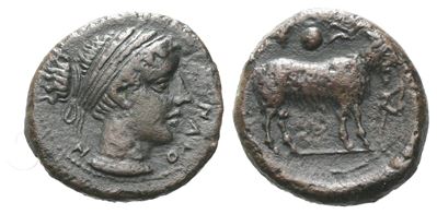 Sicily, Nakona, C. 420-400 Bc. Æ Onkia (11 MM, 1.10 G).