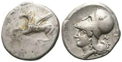Akarnania, Anaktorion, AR Stater con Pegaso e Atena (c. 350-300 a.C.)