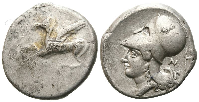 Akarnania, Anaktorion, AR Stater con Pegaso e Atena (c. 350-300 a.C.)