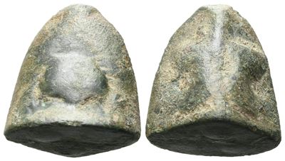 Sicily, Akragas, C. 440-430 Bc. Cast Æ Tetras Or Trionkion (18 MM, 10.96 G).