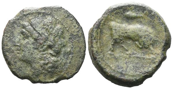Sicily, Tauromenion(?), c. 275-216/2 BC. Æ (21 mm, 7.63 g).