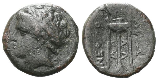 Southern Campania, Neapolis, c. 300-275 BC. Æ (15 mm, 2.23 g).  - Auction GREEK & ROMAN PROVINCIAL COINS AND NUMISMATIC LITERATURE Including a wide selection of Alexandrian Coins from the Dattari Collection - Bertolami Fine Art - Prague