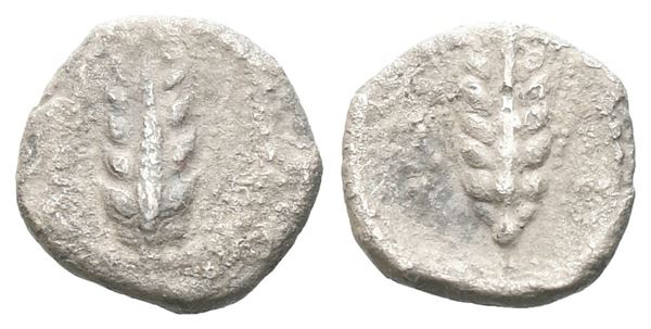 Southern Lucania, Metapontion, c. 440-430 BC. AR Obol (9 mm, 0.36 g).