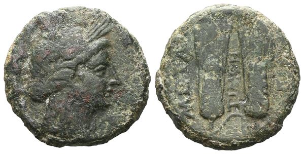 Southern Lucania, Metapontion, c. 300-250 BC. Æ (17 mm, 3.55 g).  - Auction GREEK & ROMAN PROVINCIAL COINS AND NUMISMATIC LITERATURE Including a wide selection of Alexandrian Coins from the Dattari Collection - Bertolami Fine Art - Prague