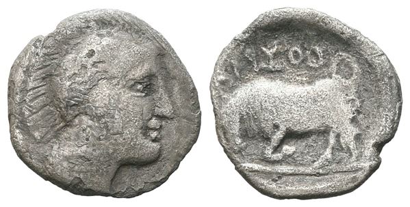 Southern Lucania, Thourioi, c. 443-400 BC. AR Triobol (11 mm, 0.71 g).  - Auction GREEK & ROMAN PROVINCIAL COINS AND NUMISMATIC LITERATURE Including a wide selection of Alexandrian Coins from the Dattari Collection - Bertolami Fine Art - Prague