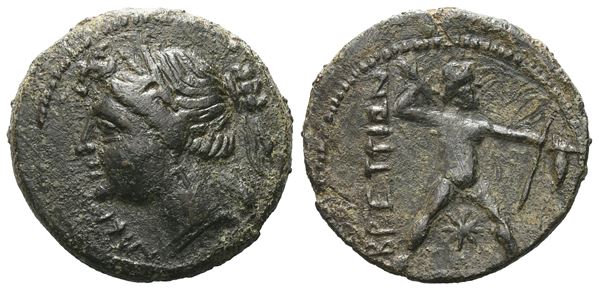 Bruttium, The Brettii, c. 214-211 BC. Æ Half Unit (18 mm, 3.26 g).