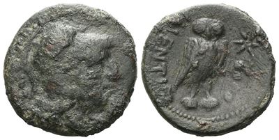 Bruttium, Vibo Valentia, C. 193-150 Bc. Æ Trias (18 MM, 4.38 G).