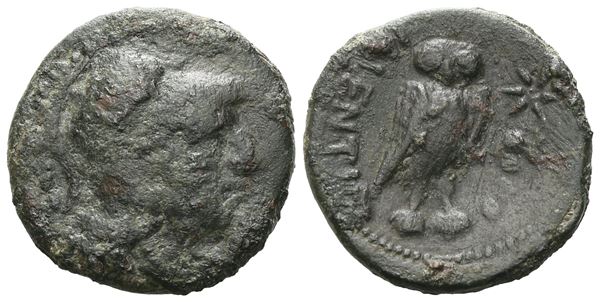 Bruttium, Vibo Valentia, c. 193-150 BC. Æ Trias (18 mm, 4.38 g).