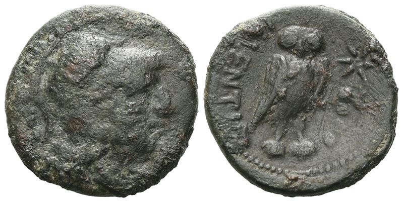 Bruttium, Vibo Valentia, C. 193-150 Bc. Æ Trias (18 MM, 4.38 G).