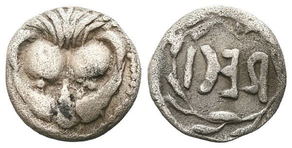 Bruttium, Rhegion, c. 510 BC. AR Obol (10 mm, 0.65 g).