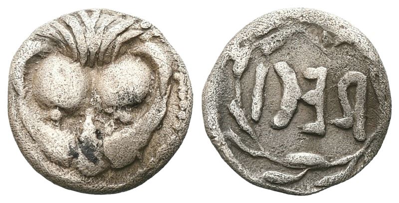 Bruttium, Rhegion, C. 510 Bc. Ar Obol (10 MM, 0.65 G).