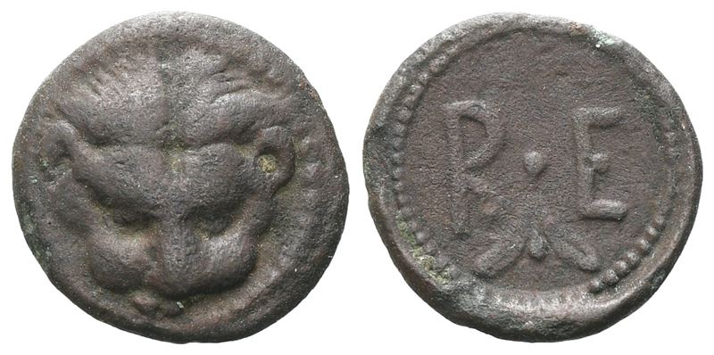 Bruttium, Rhegion, C. 450-425 Bc. Æ Onkia (12 MM, 1.18 G).