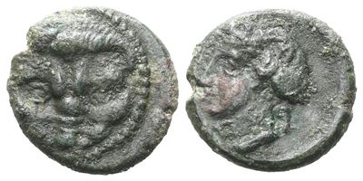 Bruttium, Rhegion, C. 415/0-387 Bc. Æ (12 MM, 1.58 G).