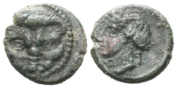 Bruttium, Rhegion, c. 415/0-387 BC. Æ (12 mm, 1.58 g).
