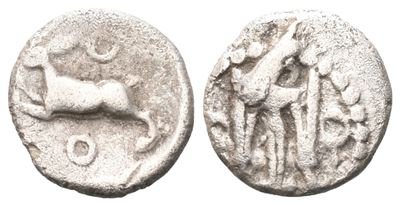 Bruttium, Kroton, C. 430-420 Bc. Ar Diobol (10.5 MM, 0.75 G).