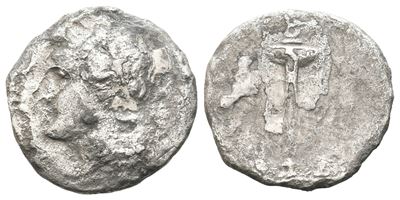 Bruttium, Rhegion, C. 280-260 Bc. Ar 1/6 Nomos Or Trihemiobol (14 MM, 1.37 G).