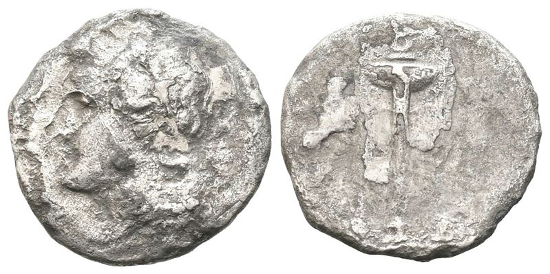 Bruttium, Rhegion, C. 280-260 Bc. Ar 1/6 Nomos Or Trihemiobol (14 MM, 1.37 G).