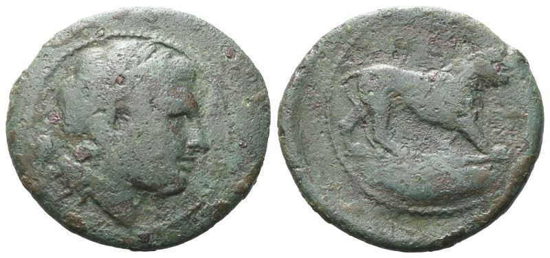 Bruttium, Rhegion, C. 260-215 Bc. Æ (19 MM, 4.02 G).