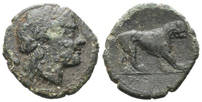 Bruttium, Rhegion, C. 260-215 Bc. Æ (16 MM, 2.71 G).