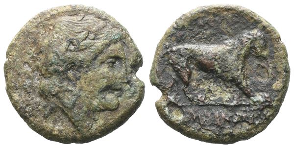 Bruttium, Rhegion, c. 260-215 BC. Æ (16 mm, 3.39 g).