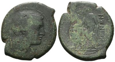 Bruttium, Rhegion, C. 215-211 Bc. Æ Pentonkion (25 MM, 12.13 G).