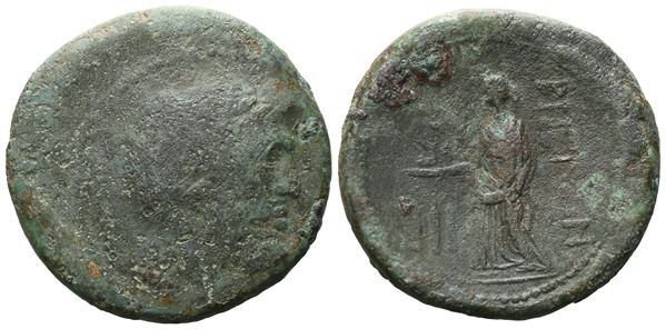 Bruttium, Rhegion, c. 215-150 BC. Æ Tetras (24 mm, 9.23 g).