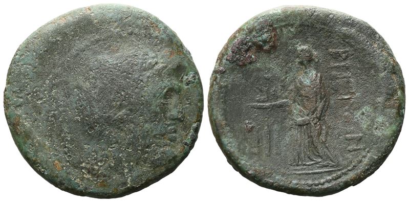 Bruttium, Rhegion, C. 215-150 Bc. Æ Tetras (24 MM, 9.23 G).