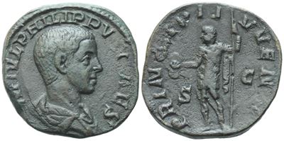 Philip II (caesar, 244-247). Æ Sestertius (28mm, 11.54g).
