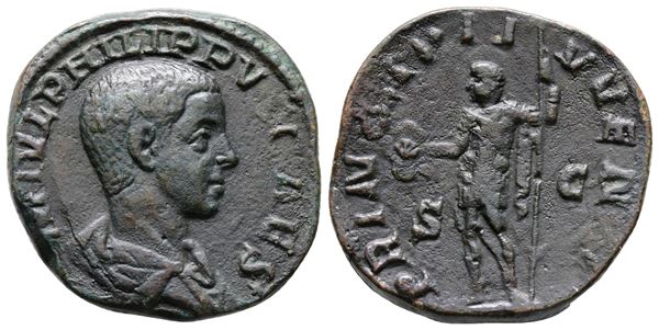 Philip II (Caesar, 244-247). Æ Sestertius (28mm, 11.54g).