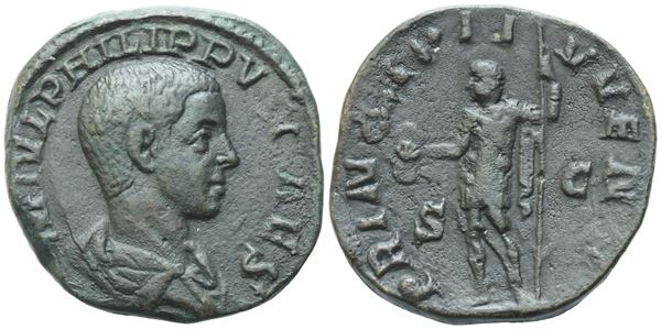 Philip II (Caesar, 244-247). Æ Sestertius (28mm, 11.54g).
