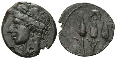 Carthaginian Domain, Sardinia, C. 241-238 Bc. Æ (20 MM, 2.75 G).