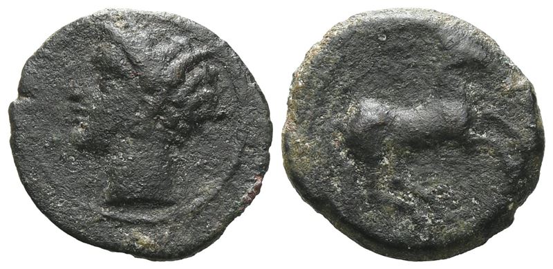 Sicily, Carthaginian Domain, C. 375-350 Bc. Æ (13 MM, 1.44 G).