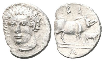 Sicily, Abakainon, C. 420-410 Bc. Ar Litra (10 MM, 0.51 G).