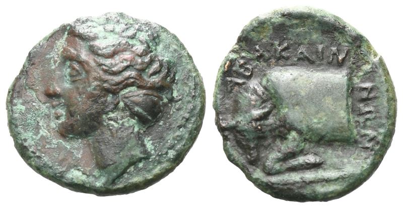 Sicily, Abakainon, C. 339-317 Bc. Æ Tetras (14 MM, 1.74 G).