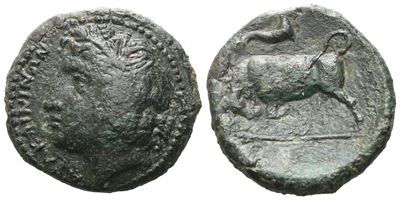 Sicily, Abakainon, C. 317-310 Bc. Æ (21 MM, 6.68 G).