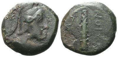 Sicily, Agyrion, C. 317-280 Bc. Æ Tetras (19 MM, 7.60 G).
