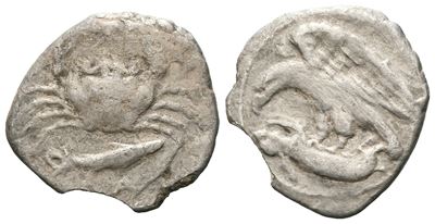 Sicily, Akragas, C. 420-410 Bc. Ar Hemidrachm (15 MM, 1.78 G).