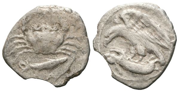 Sicily, Akragas, c. 420-410 BC. AR Hemidrachm (15 mm, 1.78 g).