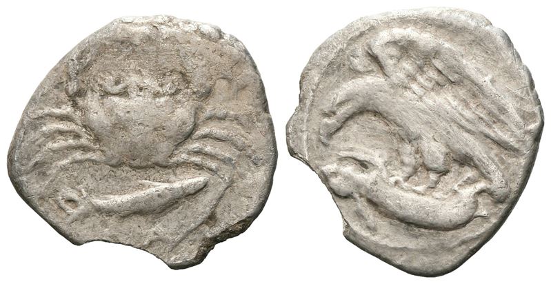 Sicily, Akragas, C. 420-410 Bc. Ar Hemidrachm (15 MM, 1.78 G).