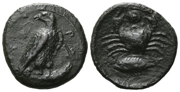 Sicily, Akragas, c. 415-406 BC. Æ Onkia (16 mm, 2.88 g).