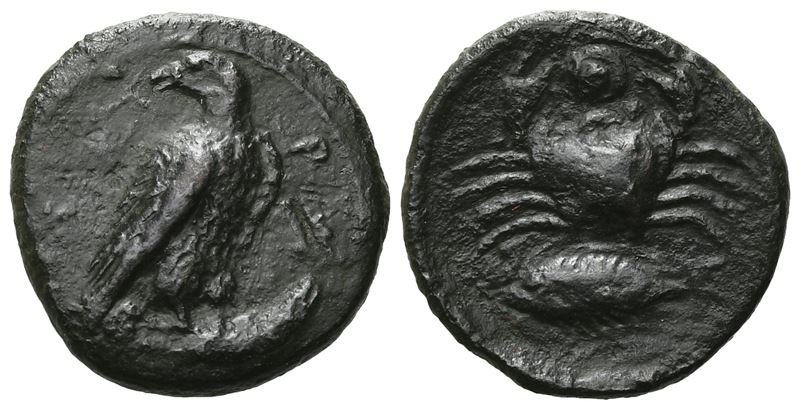 Sicily, Akragas, C. 415-406 Bc. Æ Onkia (16 MM, 2.88 G).