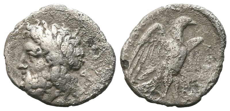 Sicily, Akragas, C. 338-317 Bc. Ar Diobol? (12 MM, 0.95 G).
