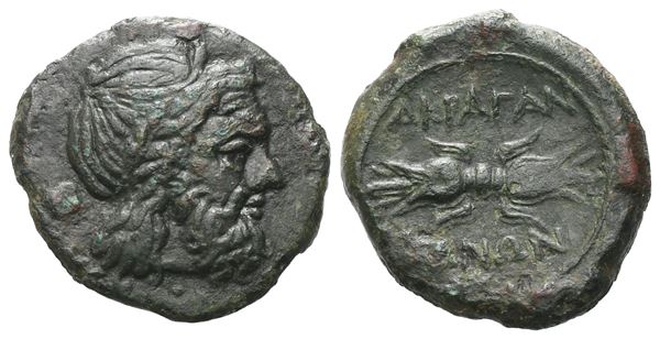 Sicily, Akragas, c. 300-287 BC. Æ (14 mm, 2.32 g).  - Auction GREEK & ROMAN PROVINCIAL COINS AND NUMISMATIC LITERATURE Including a wide selection of Alexandrian Coins from the Dattari Collection - Bertolami Fine Art - Prague