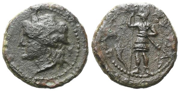 Sicily, Alaisa Archonidea, c. 208-186 BC. Æ Tetra (17 mm, 3.50 g).  - Auction GREEK & ROMAN PROVINCIAL COINS AND NUMISMATIC LITERATURE Including a wide selection of Alexandrian Coins from the Dattari Collection - Bertolami Fine Art - Prague