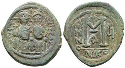 Justin II And Sophia (565-578). Æ 40 Nummi (29mm, 15.41g).