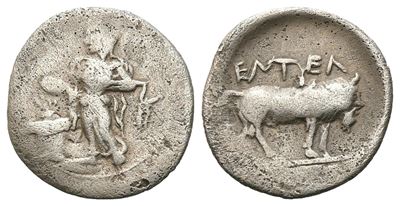 Sicily, Entella. Elymian Issues, C. 440-430 Bc. Ar Litra (12 MM, 0.73 G).